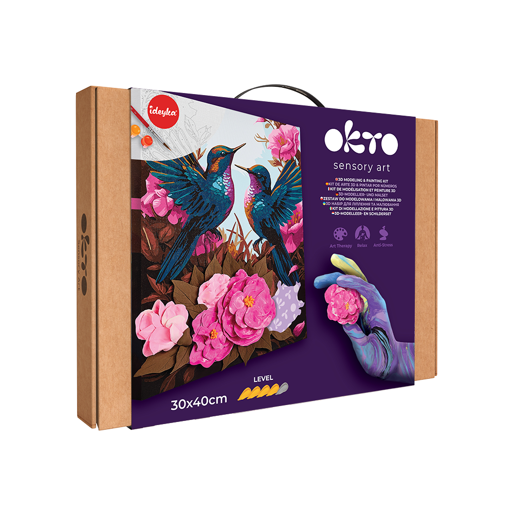 Okto 3D Modeling+Painting Kit 30x40cm - Hummingbirds in Love