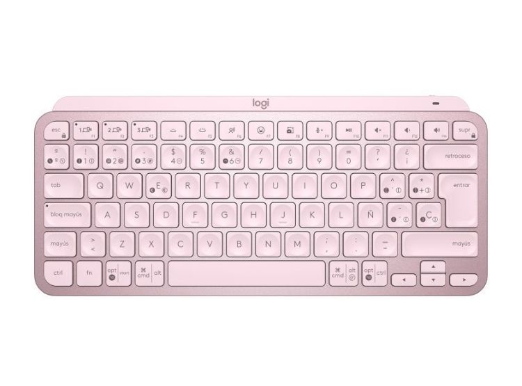 TECLADO ILUMINADO LOGITECH MX KEYS MINI MULTIDISPOSITIVO BT ROSADO