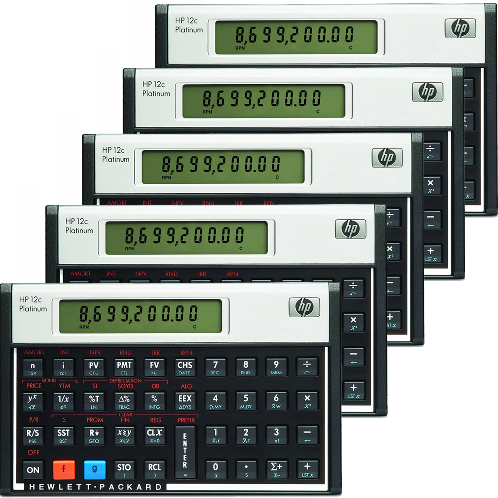 HP 12C Platinum Financial Calculator HEWF2231AA -  5 Count