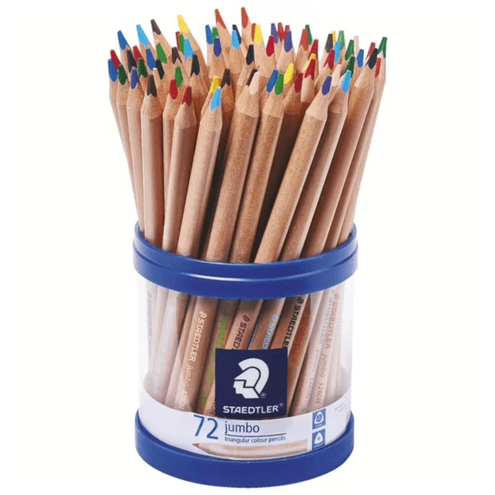 Staedtler 1280N KP72 Natural Jumbo Triangular Coloured Pencils [72 Pieces]