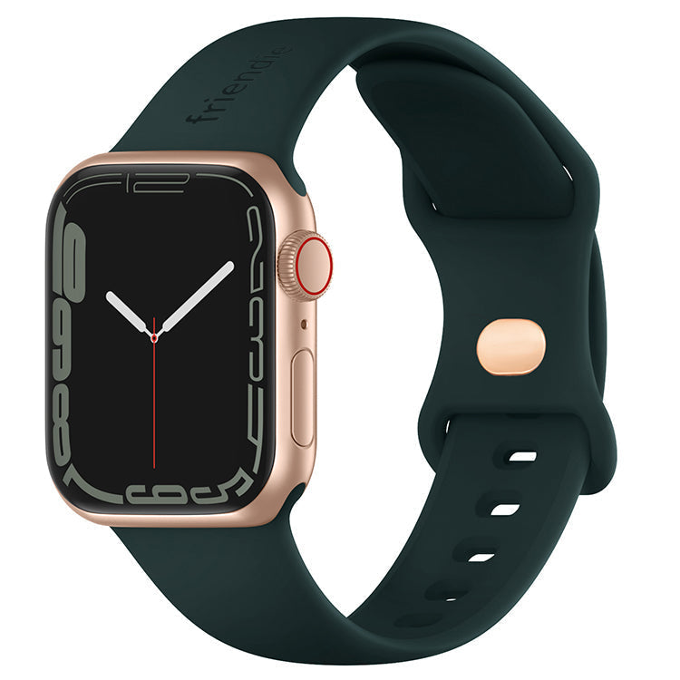 Friendie Noosa Silicone Sports Band for Apple Watch - Green/Gold (Large)