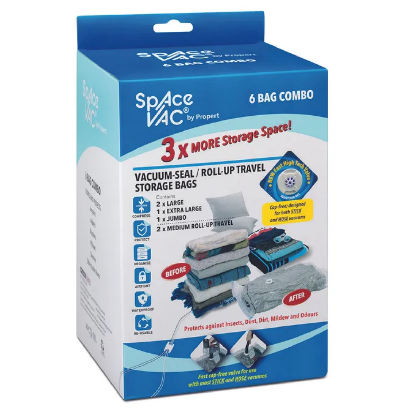 Space Vac Vacuum Storage Compression Bags [6 Pack]