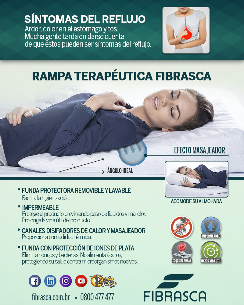 ALMOHADA FIBRASCA DE ESPUMA TERAPEUTICA ANTIREFLUJO 60X80X15