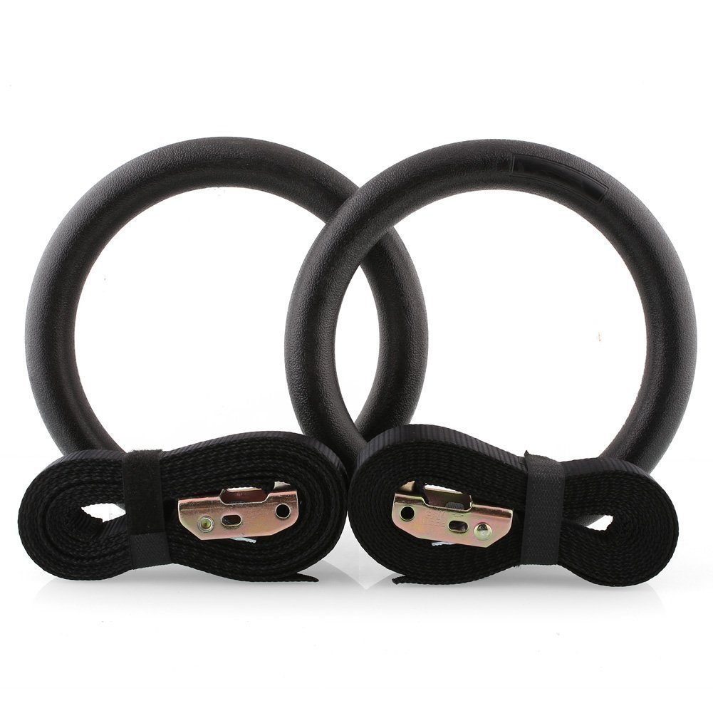 ANILLAS DE GIMNASIA PROFESIONAL BLACK, AROS DE ENTRENAMIENTO DE CROSSFIT Y CALESTENIA