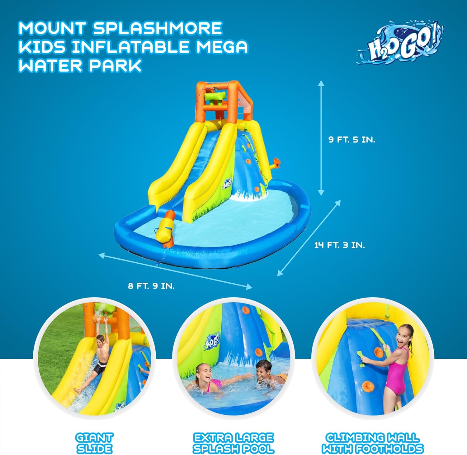 BESTWAY H2OGO! MOUNT SPLASHMORE - PARQUE ACUÁTICO INFLABLE PARA NIÑOS