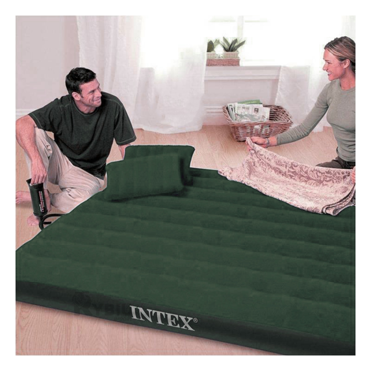 COLCHON INFLABLE ACOLCHADO COMODO DE COLOR VERDE 66950