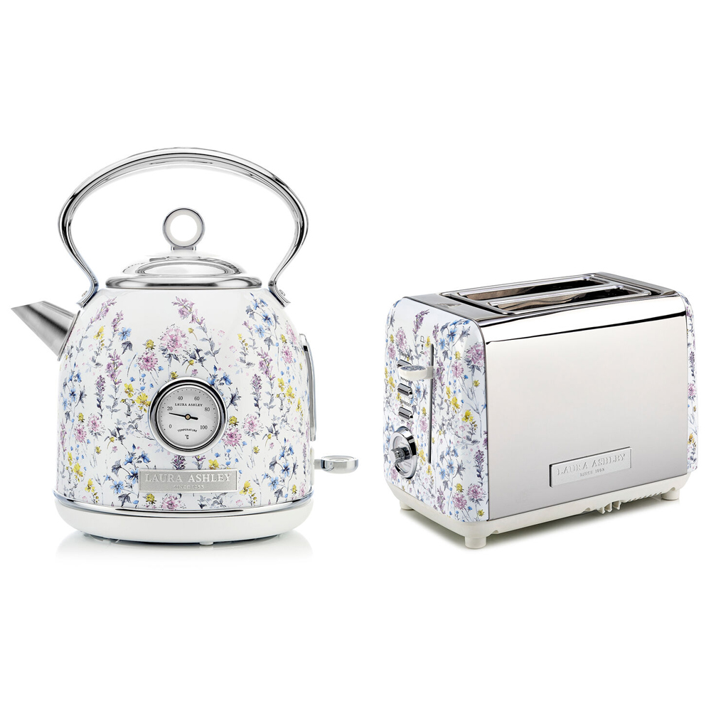 Laura Ashley 1.7L Dome Kettle and 2 Slice Toaster Combo (Wild Meadow)