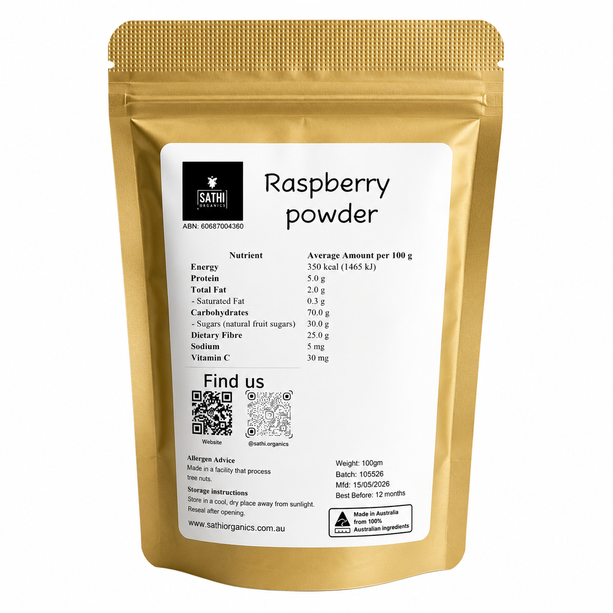 Sathi Kitchen Raspberry Powder 200gm