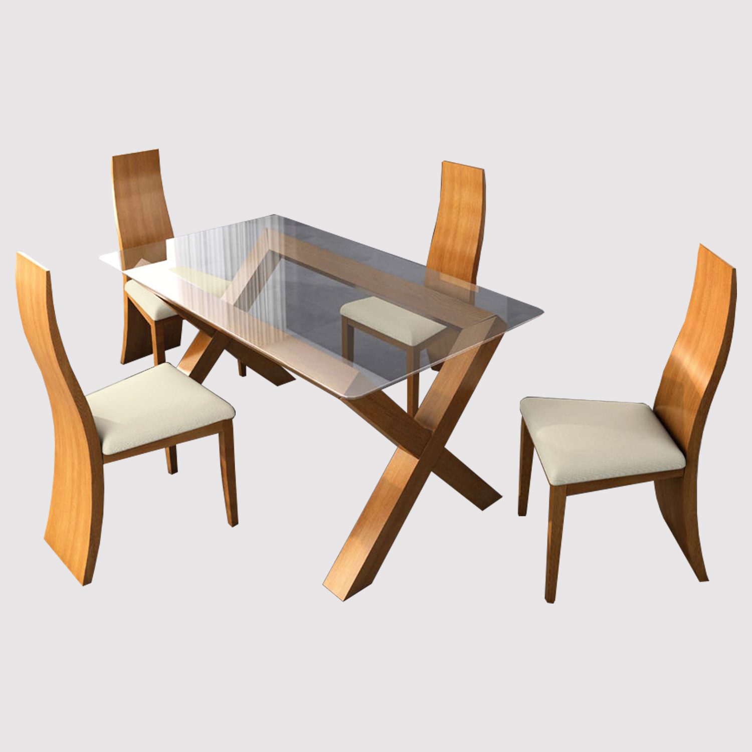 JUEGO DE COMEDOR HOME PREMIUM 4 SILLAS ZAINA