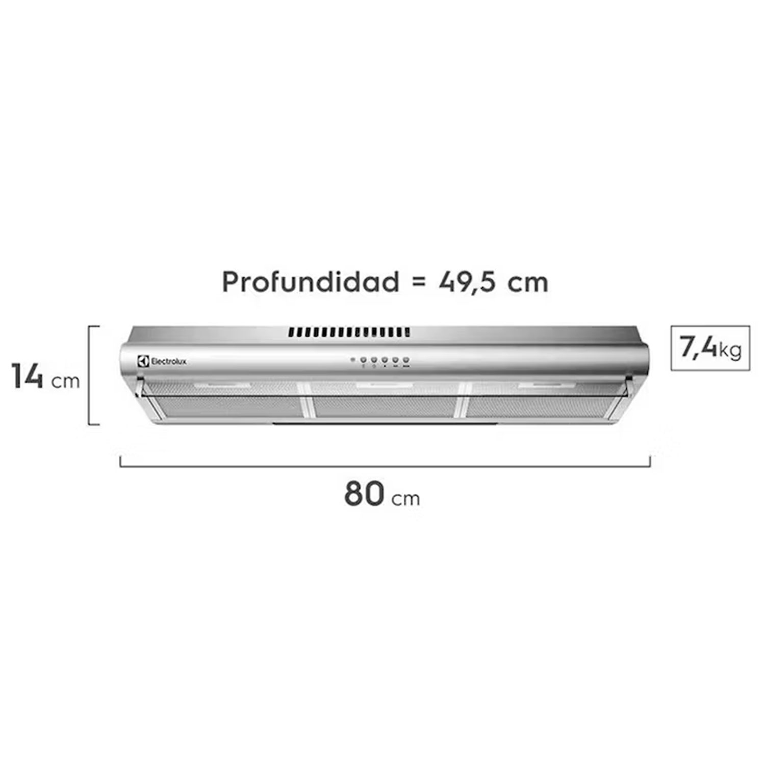 CAMPANA EXTRACTORA EMPOTRABLE ELECTROLUX 80CM EJSE302TBJS