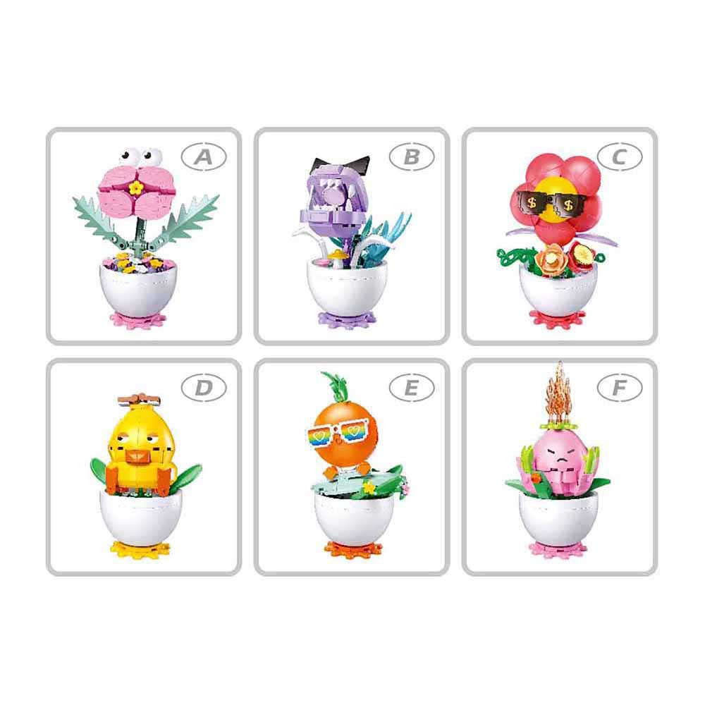 Sluban Building Blocks Potted Plants Life Faces