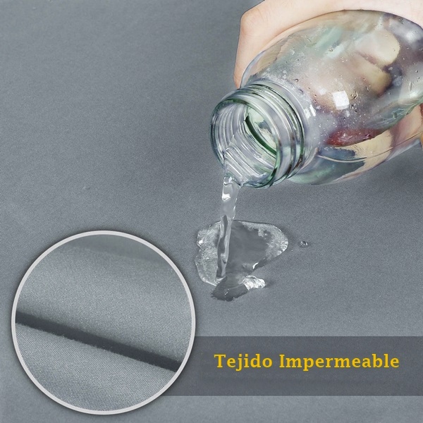 PROTECTOR DE COLCHON IMPERMEABLE - ANTIFLUIDOS TALLA 1.5 PLAZAS PLOMO