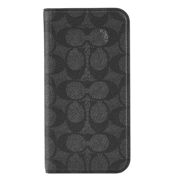 Coach Folio Case for iPhone 16 Pro - Signature Charcoal