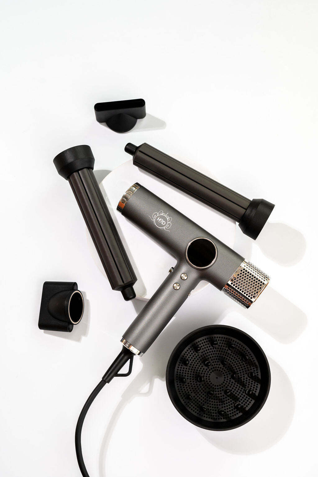 H2D 4-in-1 Xtreme Ionic Magnetic Hairdryer + Styler Styling Iron - Space Grey