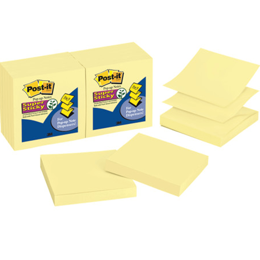 Post-It R330-12SSCY Super Sticky Pop-Up Notes 75x75mm (Yellow) [12 Pads]
