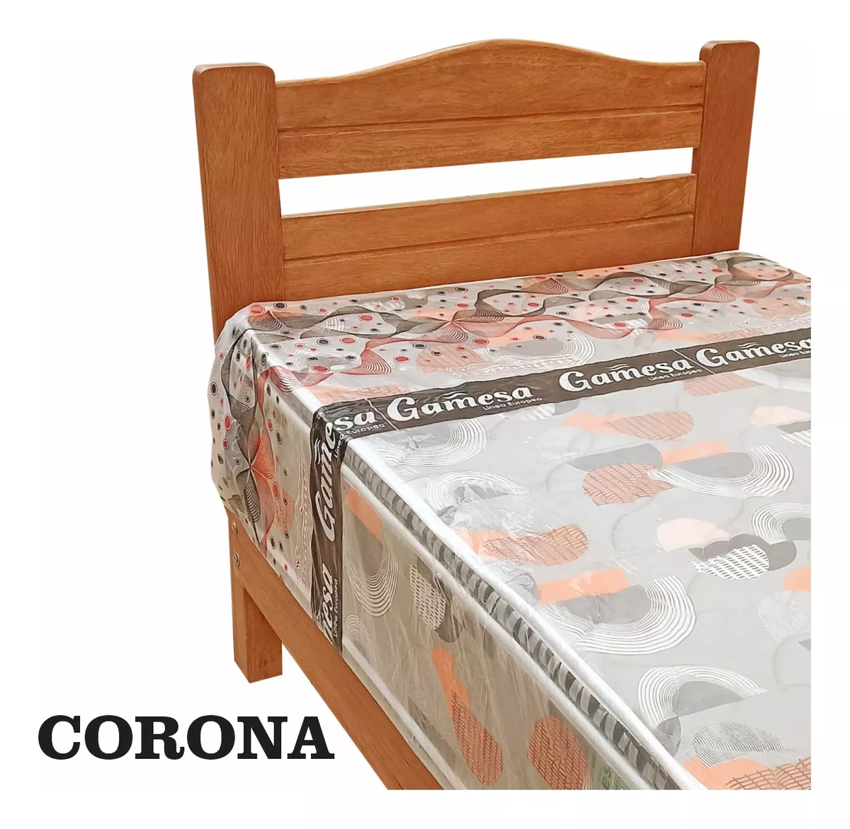 CAMA 1.5 PLZ,MADERA TORNILLO,MODELO CORONA