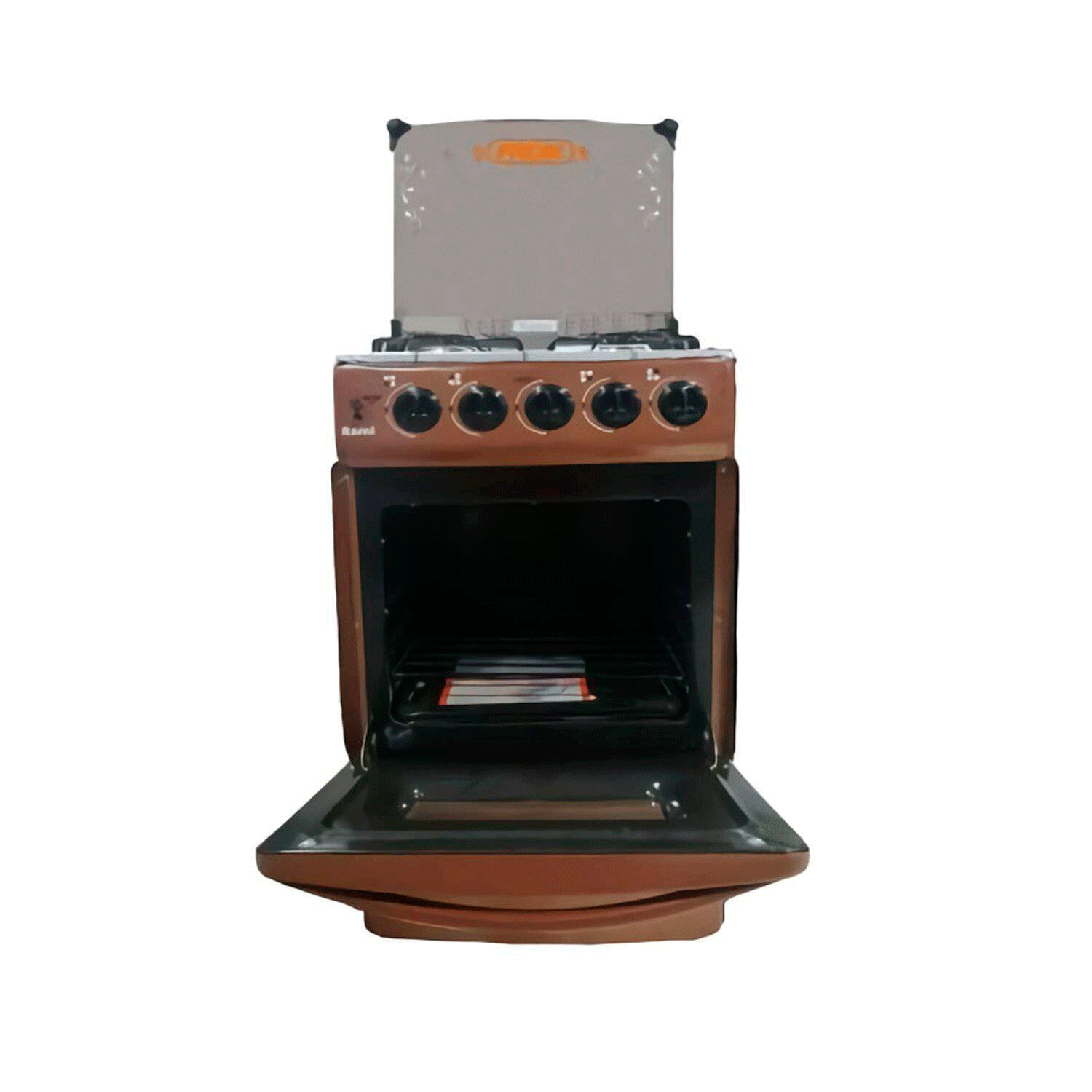 COCINA FADIC CON TAPA DE VIDRIO Y HORNO SAMI 4H COBRE