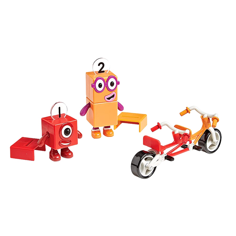 SET DE FIGURAS NUMBER BLOCKS 1 Y 2 CON BICICLETA