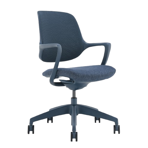 Desky Evoque Low Back Office Chair - Blue / No
