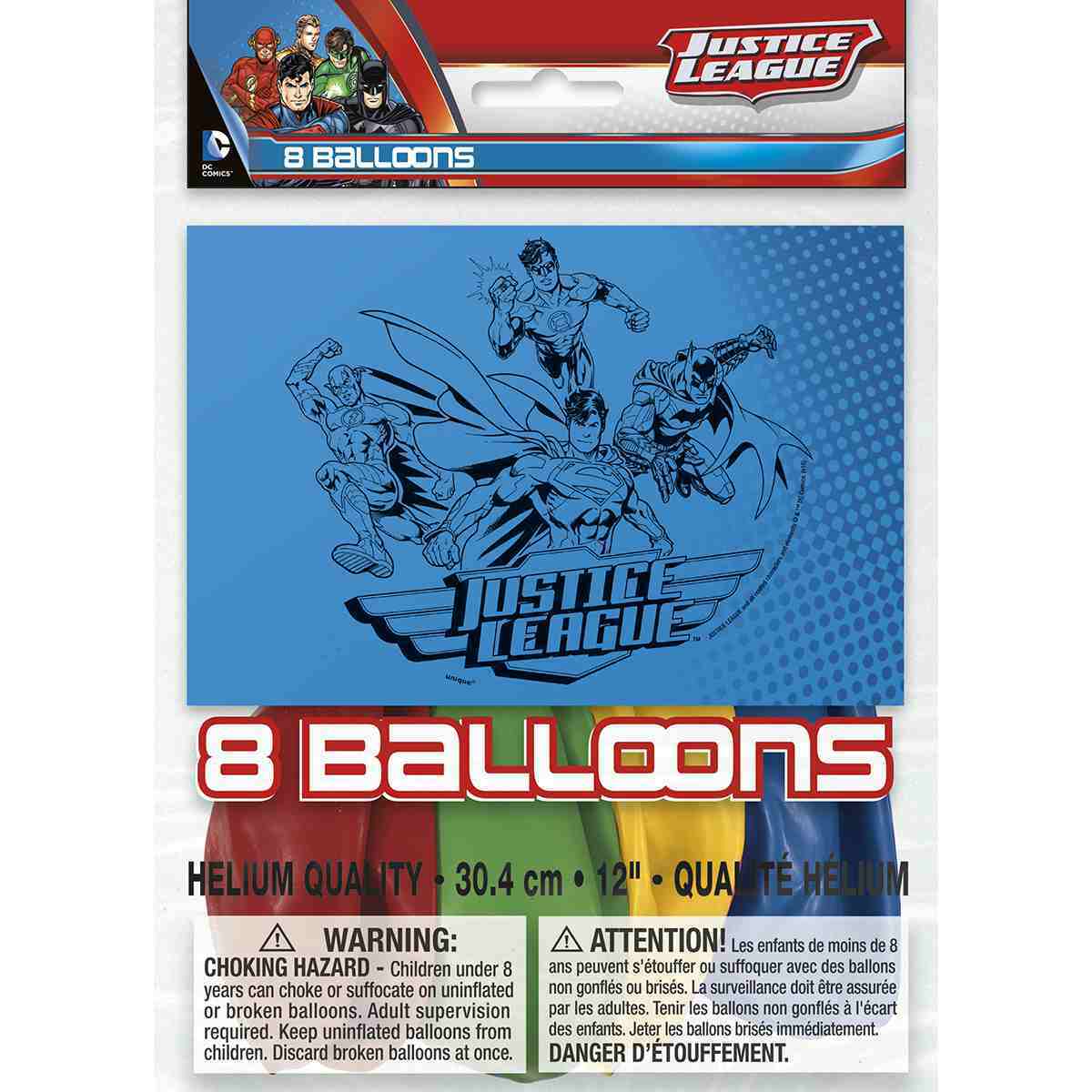 Justice League Latex Balloons &lbrack;8 Per Pack&rsqb;