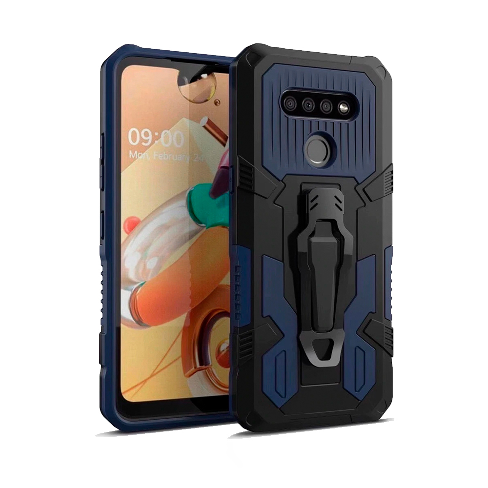 FUNDA CASE PARA HUAWEI P40 LITE NEW ROBOT CON GANCHO ANTISHOCK AZUL