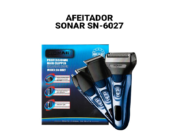 AFEITADOR SONAR SN-6027 - AZUL ACERO