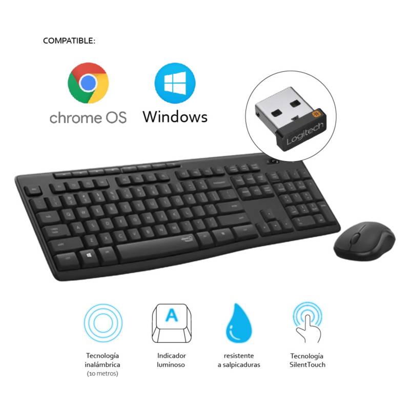 KIT TECLADO Y MOUSE LOGITECH MK295 INALÁMBRICO