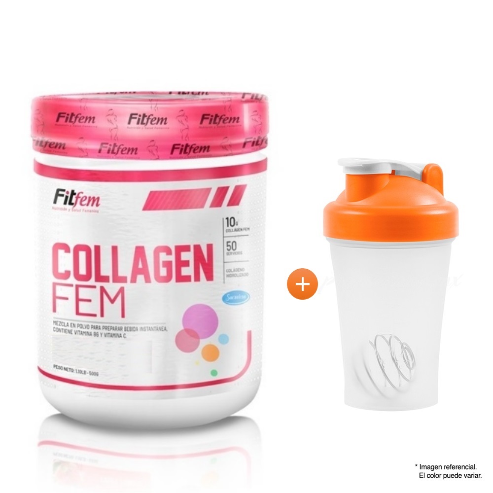 COLLAGEN FEM 500GR FITFEM NARANJA COLÁGENO HIDROLIZADO UN