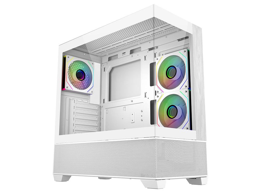 Cooler Master Elite 690 Wood Dual Tempered Glass Mid-Tower Case (White)