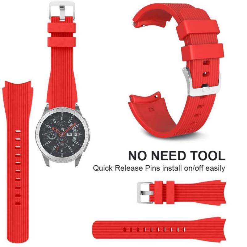 CORREA SILICONA PARA HUAWEI WATCH GT2 46MM - GT2 PRO - GT2 E - ROJO