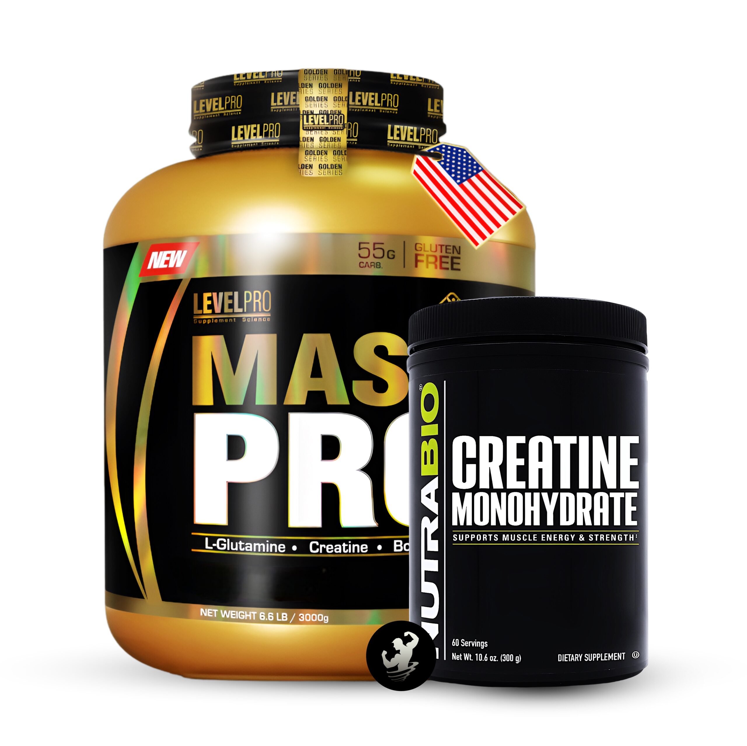 PACK | MASS PRO 6.6 LB (CHOCOLATE) + CREATINA NUTRABIO 300 GR