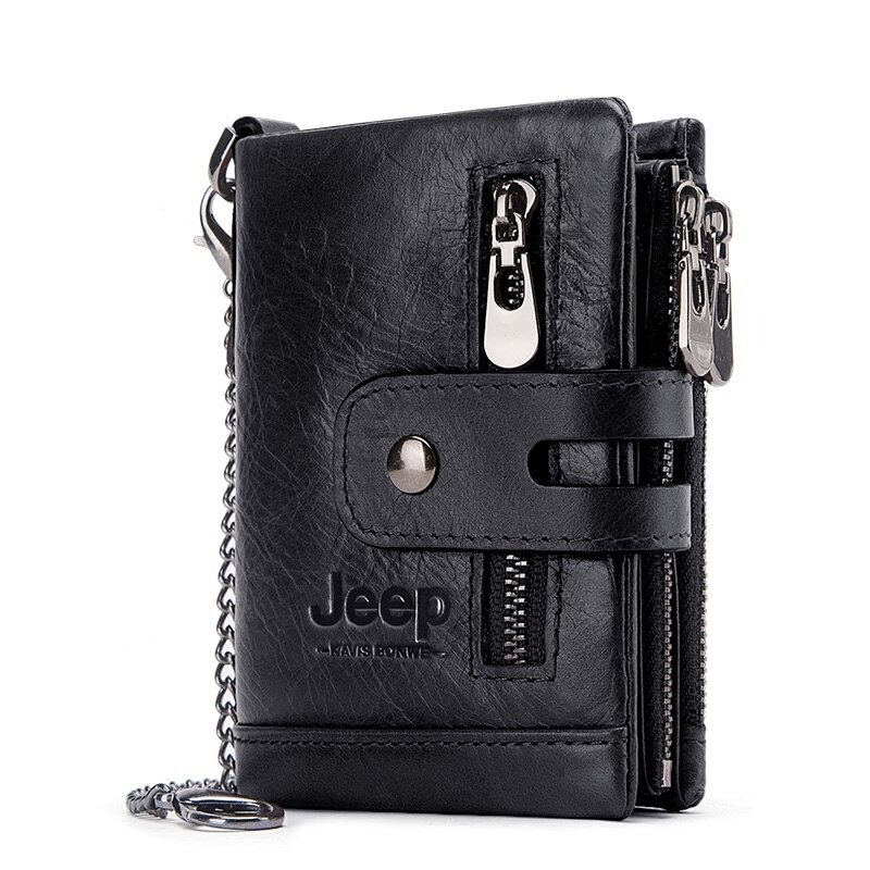 BILLETERA MONEDERO JEEP HOMBRE CUERO GENUINO CON RFID