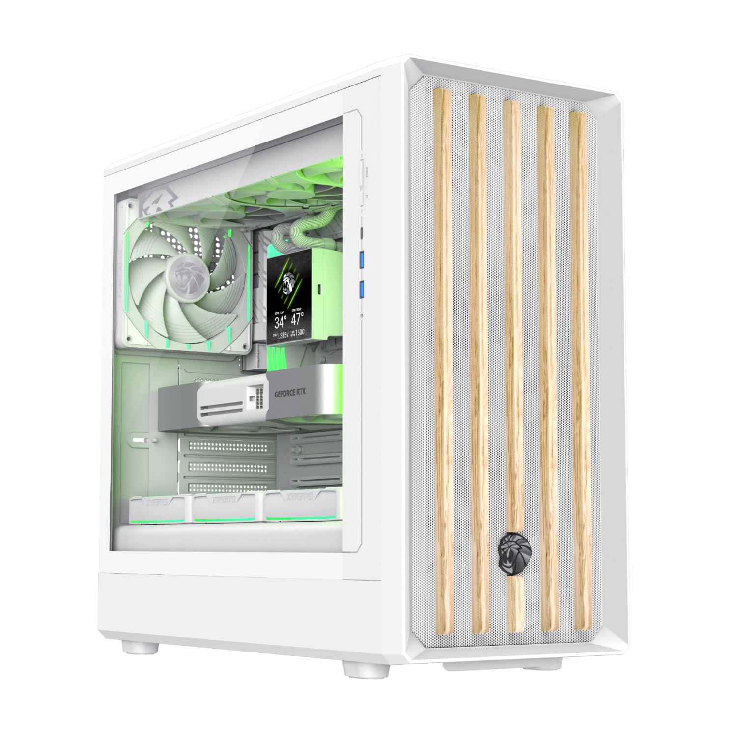 GameMax Claw 460 White ATX Mid Tower Gaming Case - 4x ARGB Fans Pre-installed