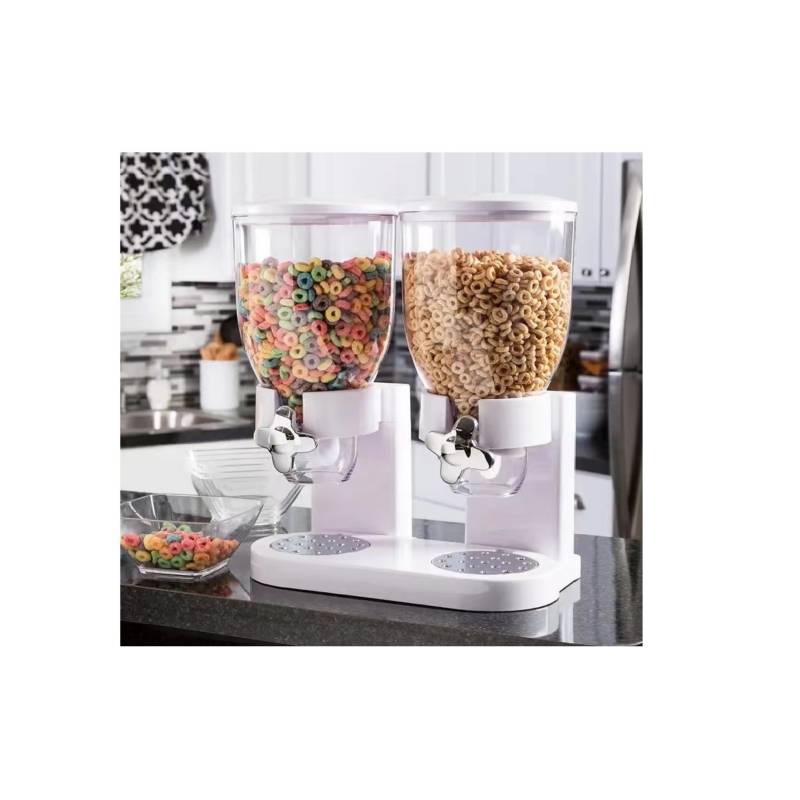 DISPENSADOR DE CEREAL Y ALIMENTOS SECOS DE DOBLE CONTROL DUAL