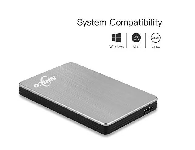 DISCO DURO EXTERNO PORTÁTIL NRICO DE 320 GB USB 3.0 HDD DE 25' COMPATIBLE CON PC MAC ESCRITORIO PS4 320 GB GRIS