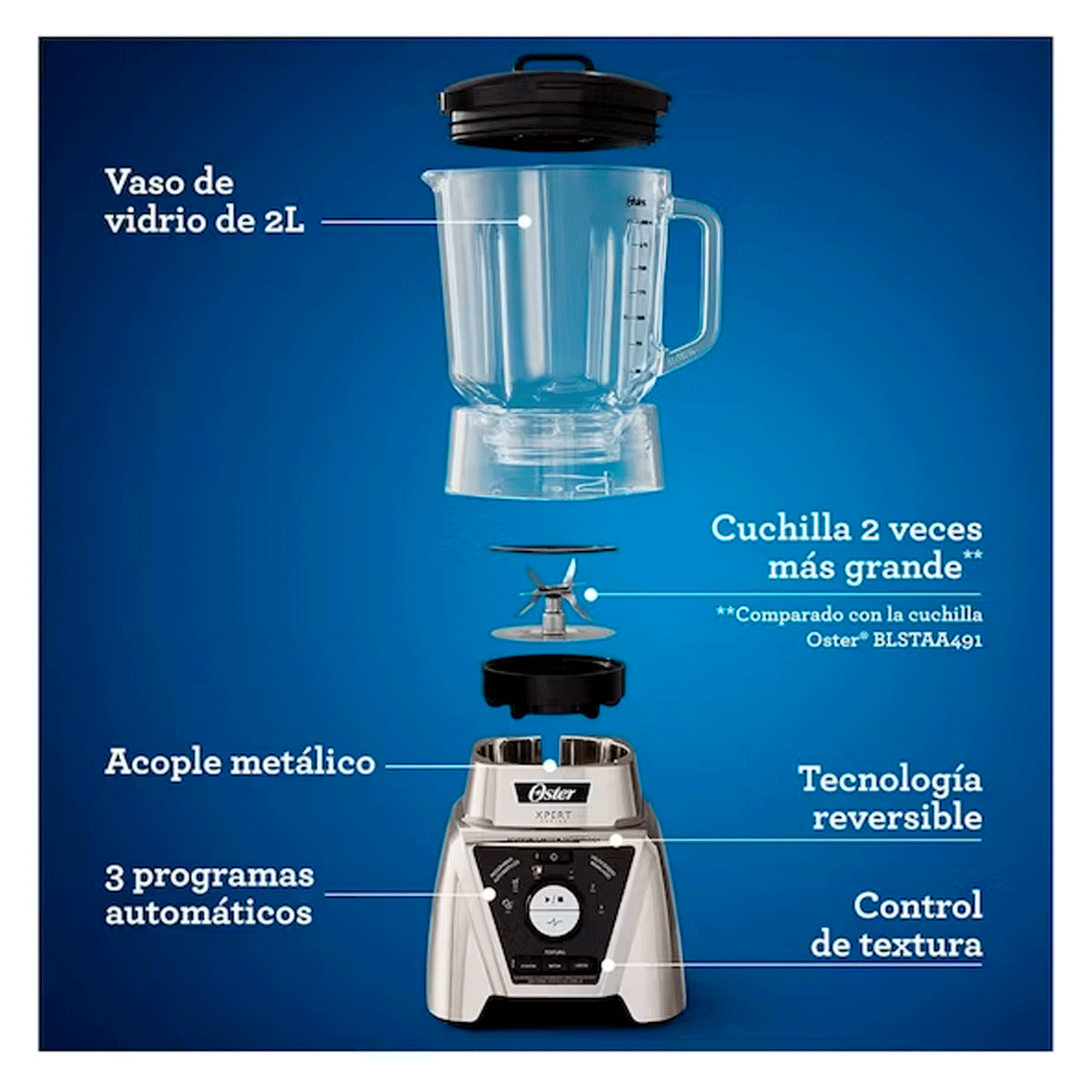 LICUADORA OSTER 2L XPERT BLST3B CPG + VASO BLEND N GO