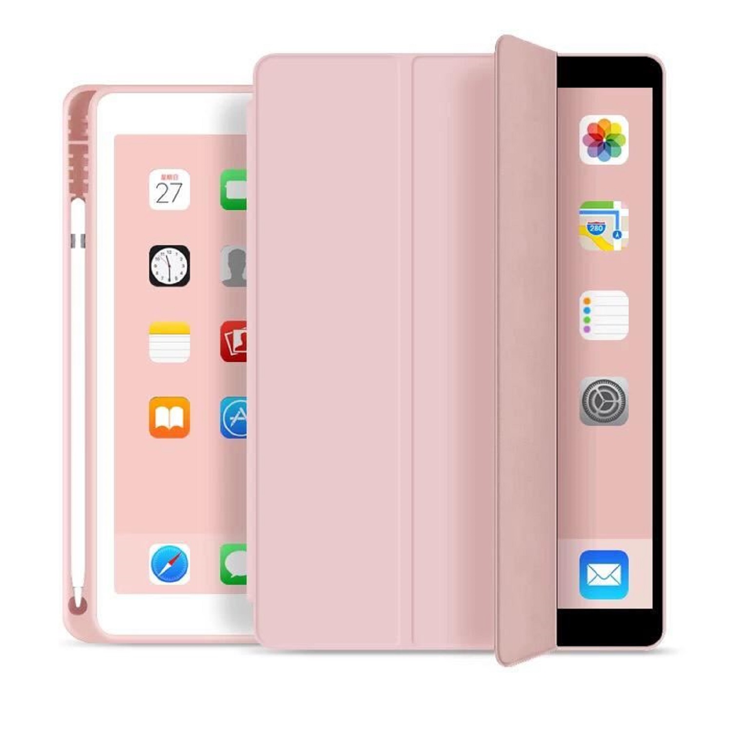 SMART CASE PARA EL NEW IPAD 9.7 ROSADO + LAMINA DE VIDRIO