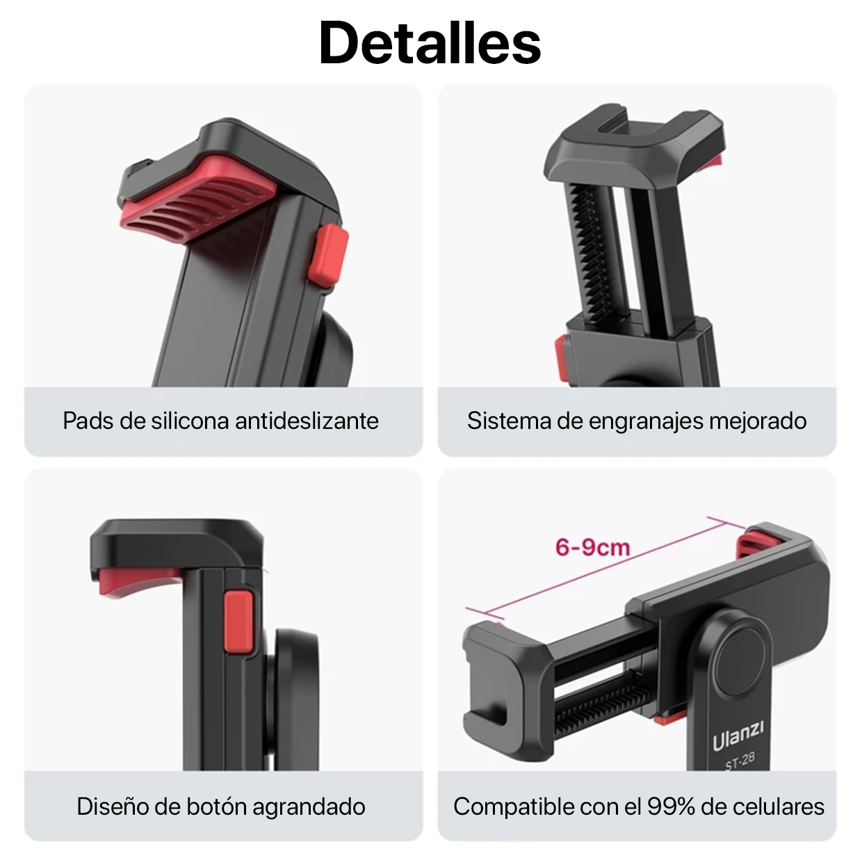 ADAPTADOR UNIVERSAL CELULAR A TRÍPODE ULANZI ST-06S