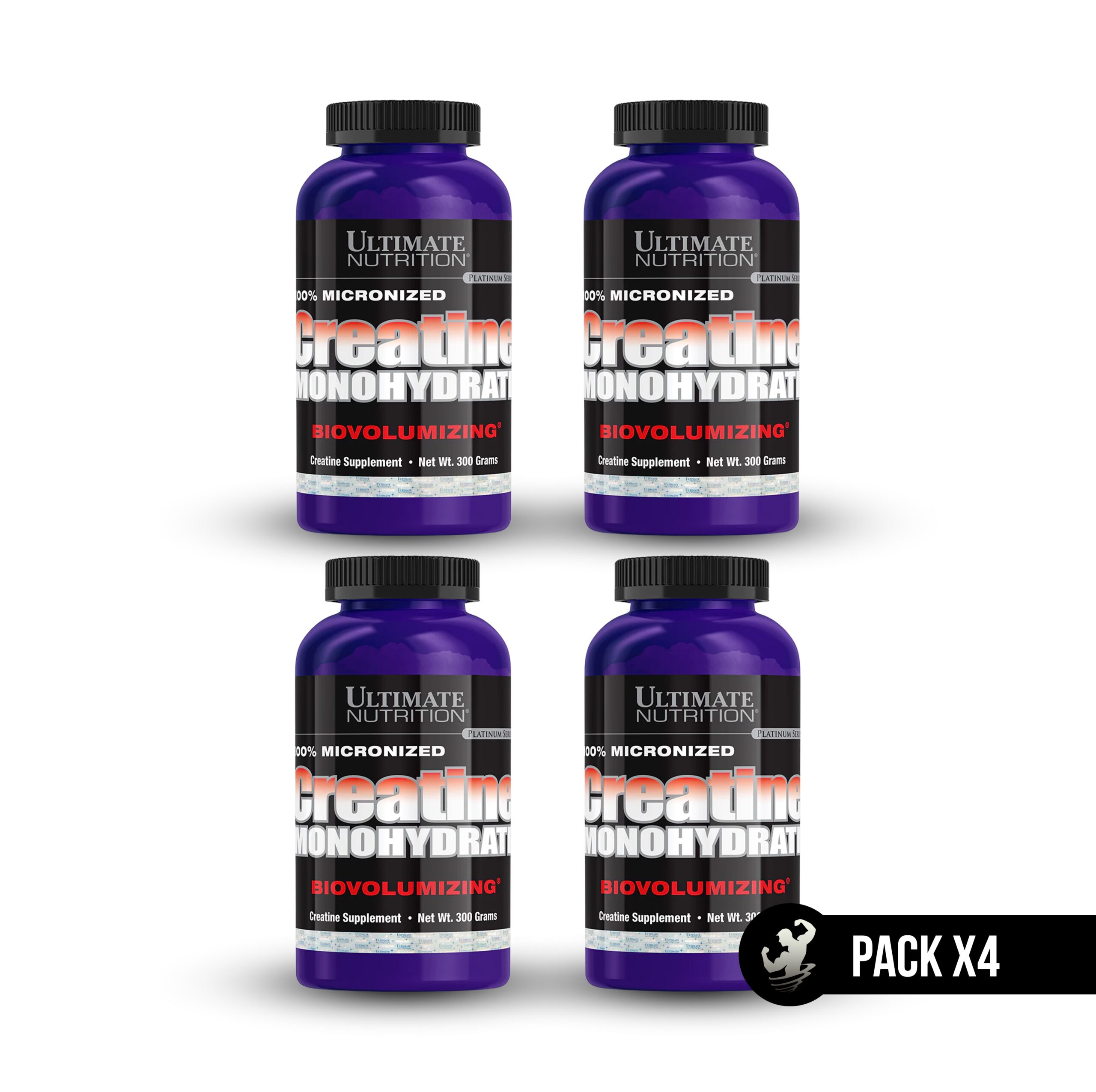 PACK X 04 | CREATINA MONOHIDRATADA ULTIMATE NUTRITION | 300 GR