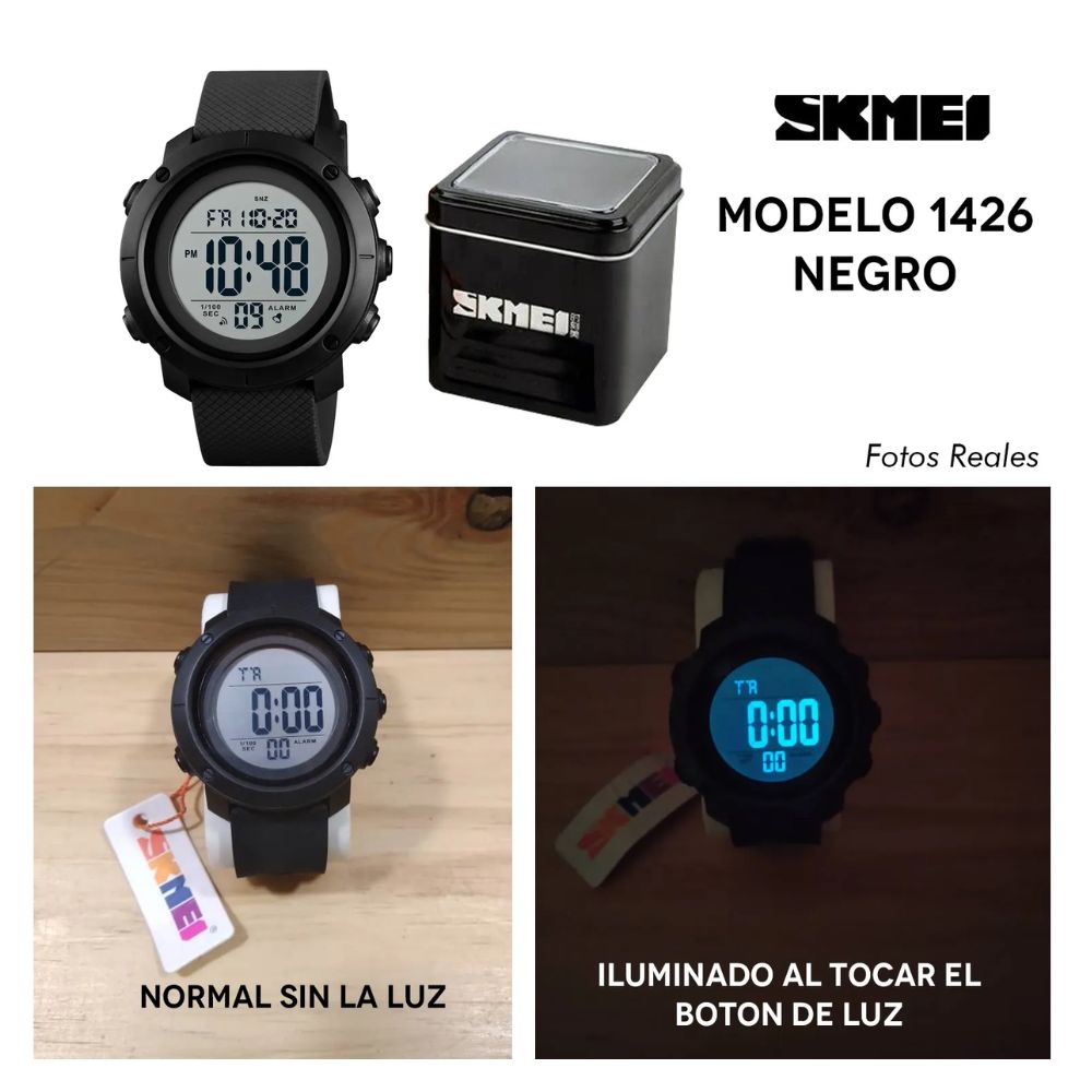 RELOJ SKMEI DEPORTIVO ABS 1426 NEGRO