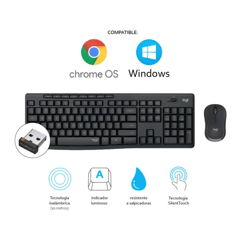 KIT TECLADO Y MOUSE LOGITECH MK295 INALÁMBRICO