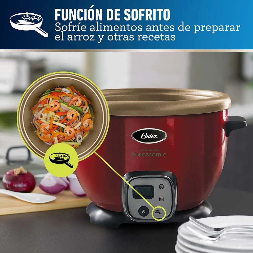 ARROCERA MULTIUSOS CON FUNCION SOFRITO Y RECUBRIMIENTO BIOCERAMIC INFUNDIDO CON ACEITE DE OLIVA OSTER CKSTRC7130R