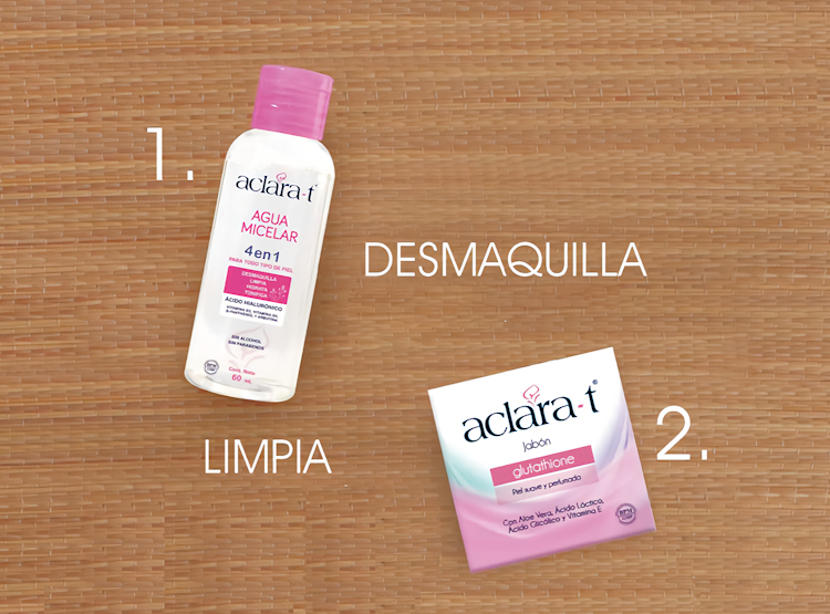 SET DE CUIDADO FACIAL ACLARA-T – DESMAQUILLA LIMPIA EXFOLIA Y HIDRATA