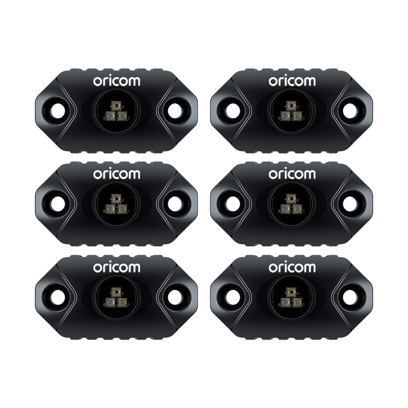 Oricom RKLBT6RGB LED Rock Light RGB Custom Colour [Six Pack]