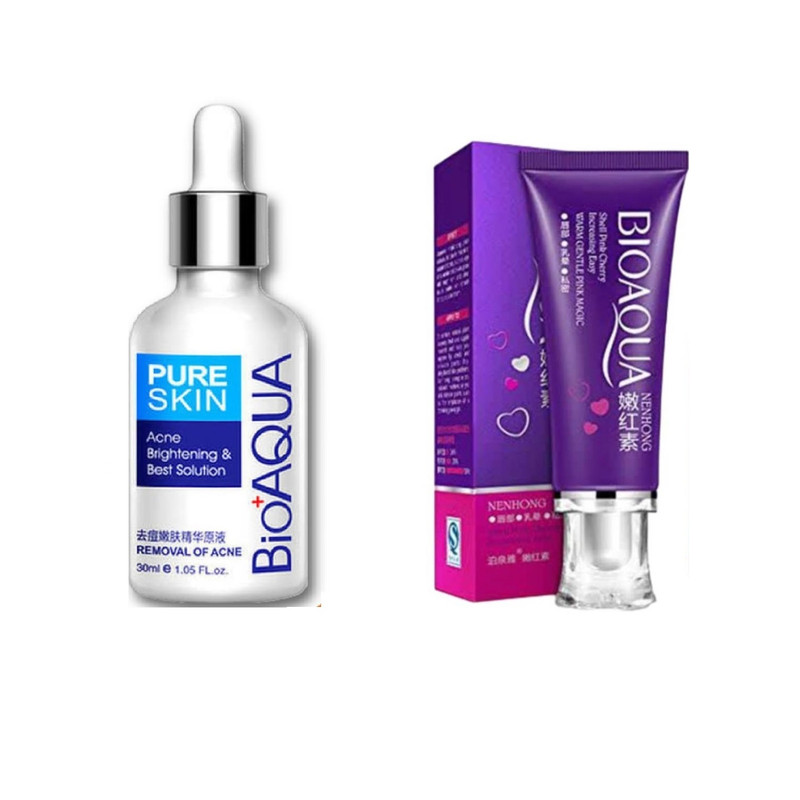 SERUM ANTI-ACNÉ + CREMA BLANQUEADORA CORPORAL - BIOAQUA