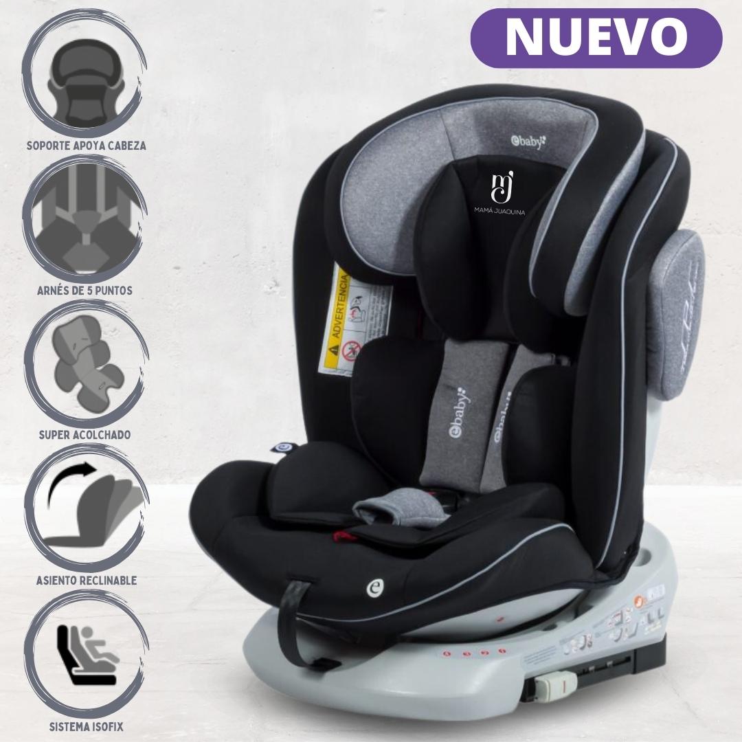 SILLA DE AUTO GIRATORIO 360° EBABY «RONA ISOFIX» GRIS OSCURO