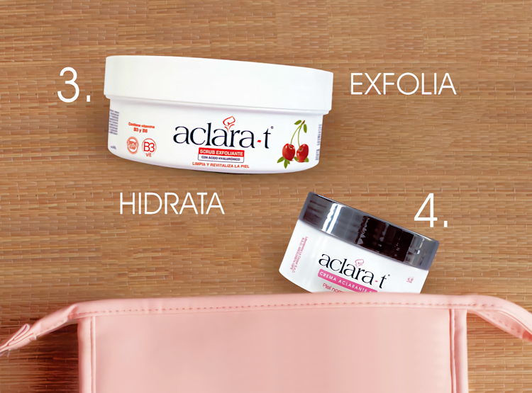 SET DE CUIDADO FACIAL ACLARA-T – DESMAQUILLA LIMPIA EXFOLIA Y HIDRATA