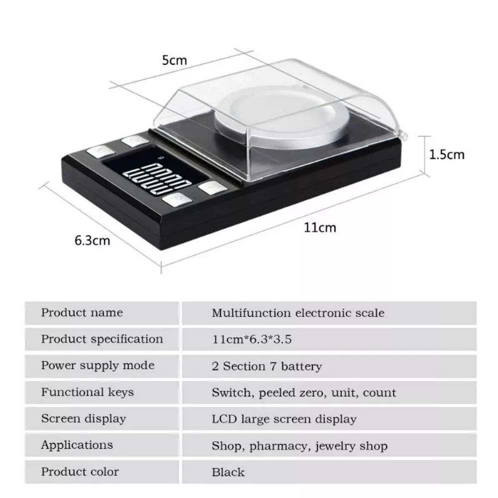 BALANZA DIGITAL MILIGRAMOS GRAMERA 100G/0,001G JOYERÍA COCINA LABORATORIO