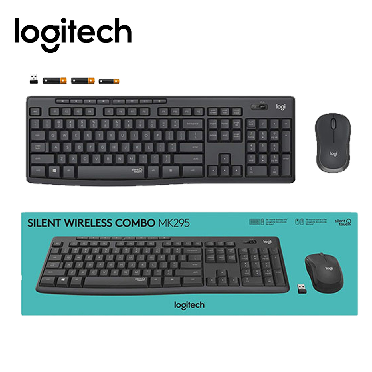 KIT TECLADO LOGITECH + MOUSE MK295 WIRELESS USB NEGRO