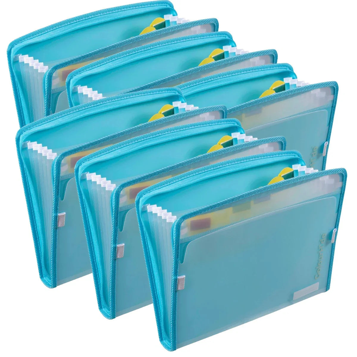 ColourHide Zip It Expanding File Pack of 6 (Sky Blue)